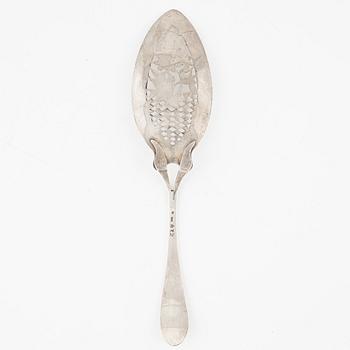 A Swedish Silver Serving Spoon, mark of Nils Tullgren, Helsingborg 1799.