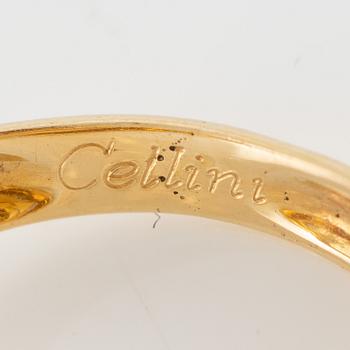 Ring, 18K gold in the form of hands, set with carré-cut rubies.
