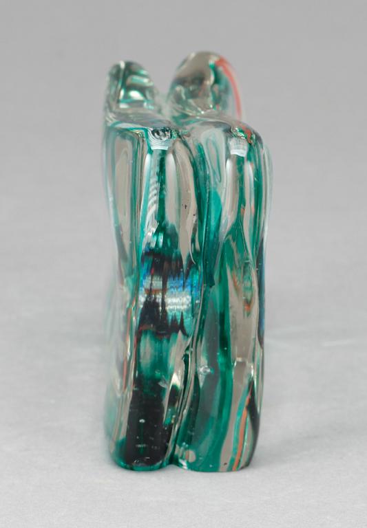 SKULPTUR, glas, troligen "Aquarium" Riccardo Licata, Murano, Italien, omkring 1900-talets mitt.