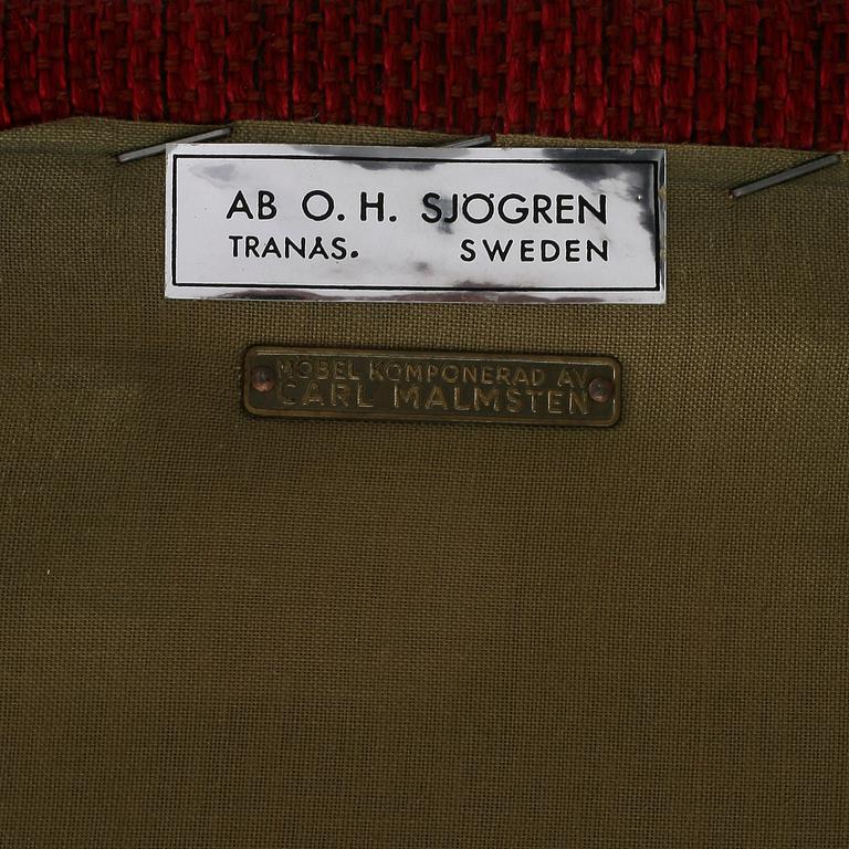 FÅTÖLJ, "Farmor", Carl Malmsten, BO H Sjögren, Tranås.