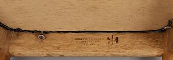 A set of six Hans J Wegner oak 'The Chair', Johannes Hansen, Denmark.