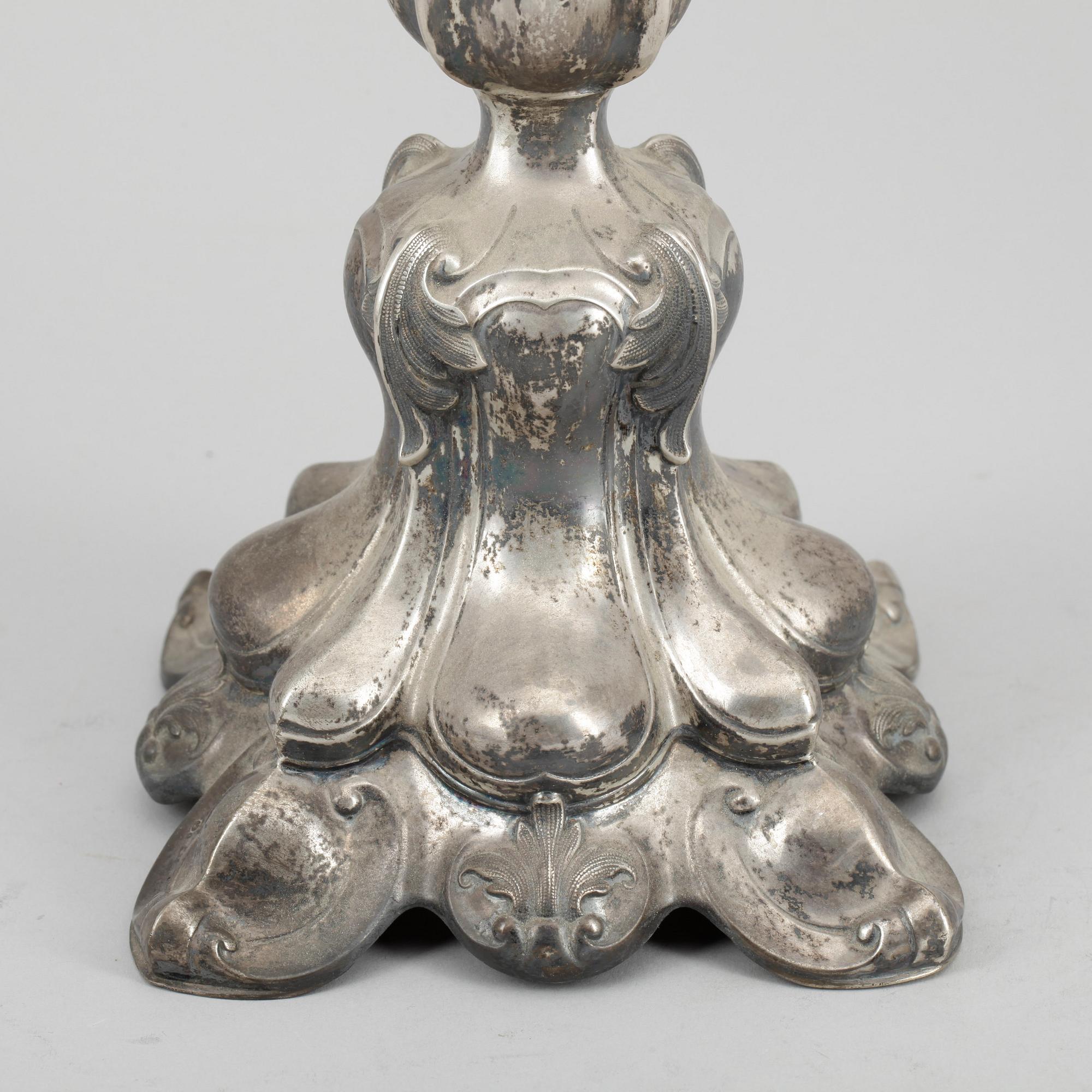 KANDELABRAR, ett par, silver, Tyskland, 1800/1900-tal.