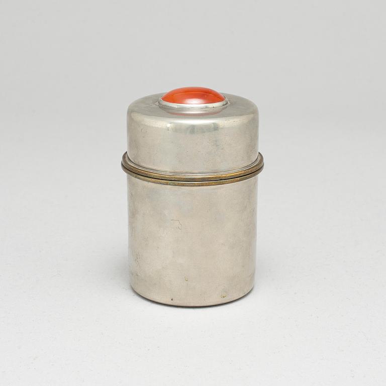 ESTRID ERICSON, a lidded pewter jar from Svenskt Tenn, Stockholm, 1964.