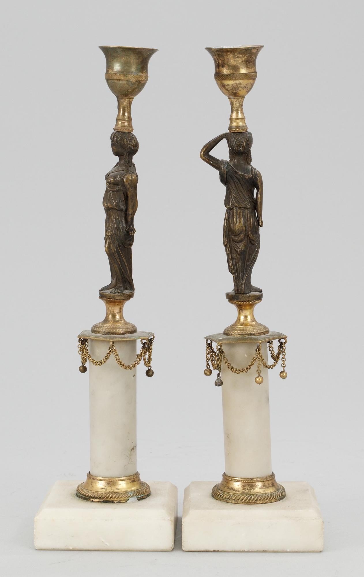 LJUSSTAKAR, ett par. Sengustavianska.