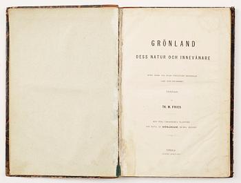 BÖCKER OM GRÖNLAND, 2 vol, bla "Historia om Grönland deruti Landet och dess Inbyggare..." del 1, av David Crantz, Stockholm 1769.