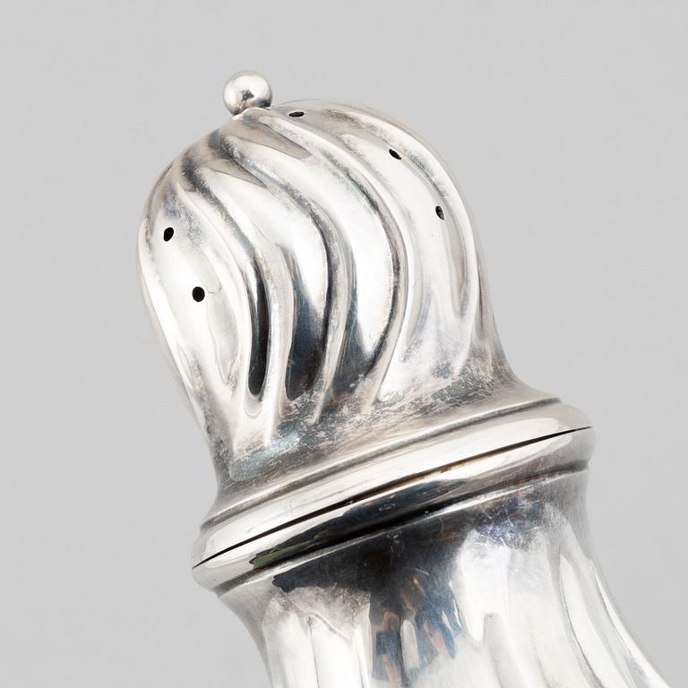 A silver sugar caster, mark of C. Michelsen, Denmark, Swedish import marks, mid 20th Century.