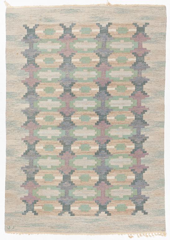 Judith Johansson, a carpet,”Dungen”, flat weave c 243 x 171 cm, signed JJ.