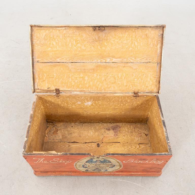 An 19th/20th century paintd ships chest.