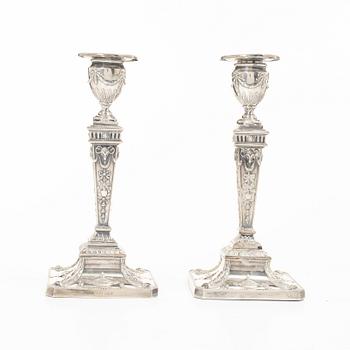 James Dixon & Sons, a pair of silver candlesticks, Sheffield, England, 1962.