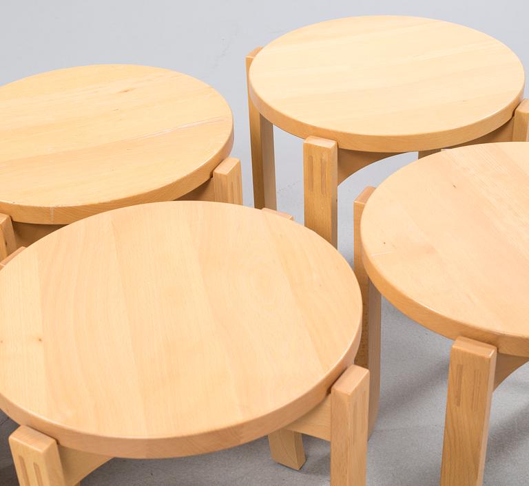 Six "model 127" stools, designed by Åke Axelsson for Gärsnäs, dated 1984.