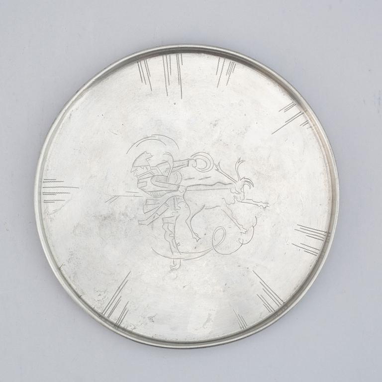 FIRMA SVENSKT TENN, a pewter tray. Stockholm 1930.