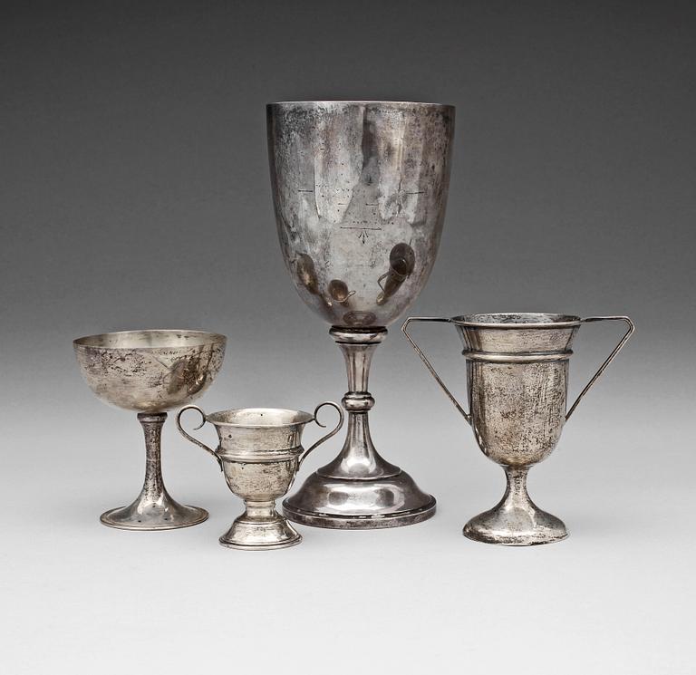 PARTI SILVER, 4 delar, England, bl a London. 1900-talets första hälft. Tot ca 400 g.