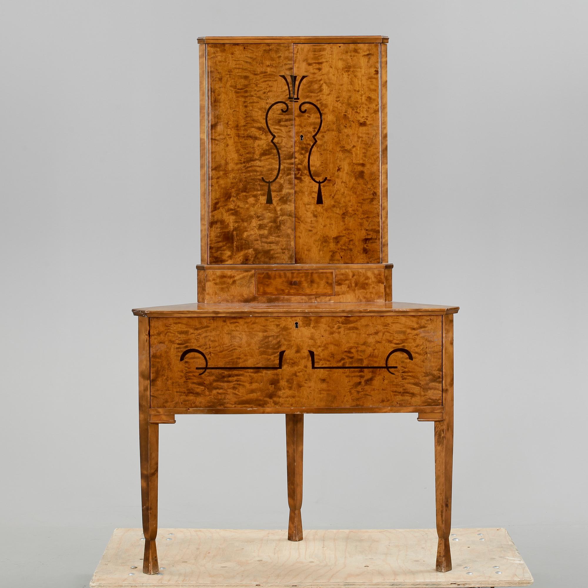 HÖRNSKÅP, art déco, 1930-tal.
