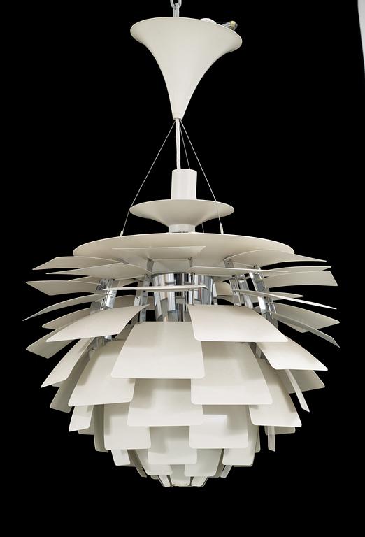 A Poul Henningsen white lacquered 'Artichoke' ceiling lamp, Louis Poulsen, Denmark.