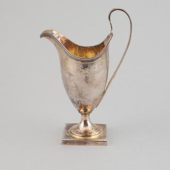 A silver creamer, indistinct makers mark, London, 1791.