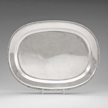 791. A Swedish 19th century silver dish/tray, marks of Johan Petter Grönvall, Stockholm 1823.