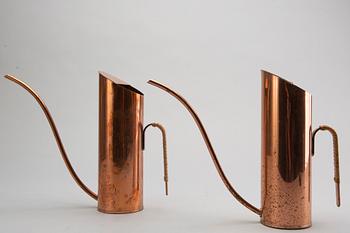 GUNNAR ANDER, 2 Copper watering pots, Ystad Metall, second half of the 20th century.