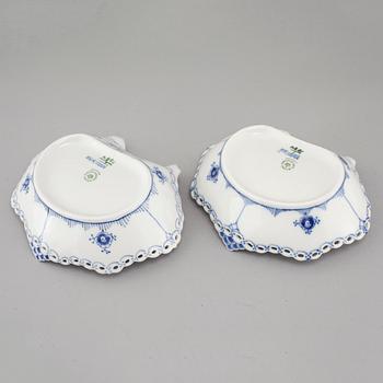 A pair of porcelain serving dished by Royal Copenhagen from the second half of the 20th century.
