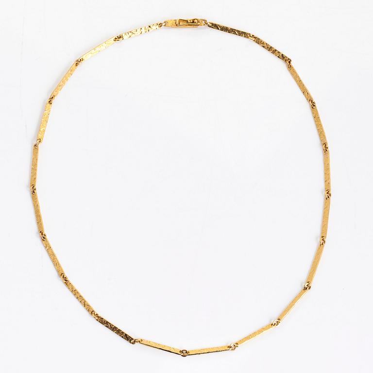 Björn Weckström, a 14K gold 'Lapland booms' necklace for Lapponia 1969.