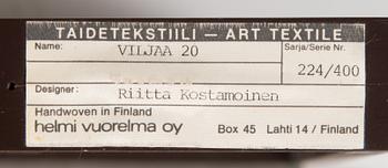 Riitta Kostamoinen, a transparent weave, numbered 224 /400 for Helmi Vuorelma Ltd.