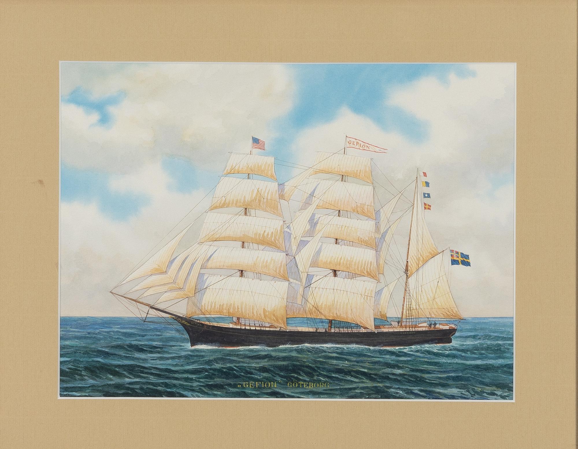 Vojtehovitch, the three-masted barque "Gefion" of Gothenburg.