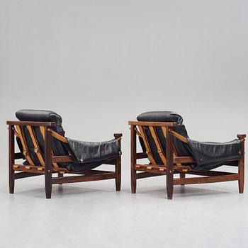 Jean Gillon, a pair of easy chairs "Bertioga", for Italma Wood Art, Brazil 1960's.