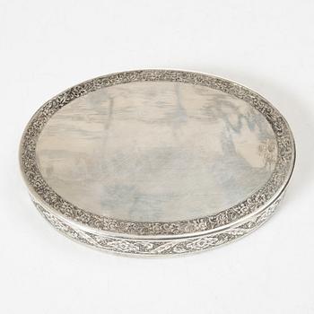 Ask med lock, silver, Persien (Iran), sen Qajardynasti / tidigt 1900-tal.