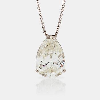 703. A pear-shapes 3.69 ct diamond necklace. Quality I/VVS2 according to certificate from Anchor Cert.