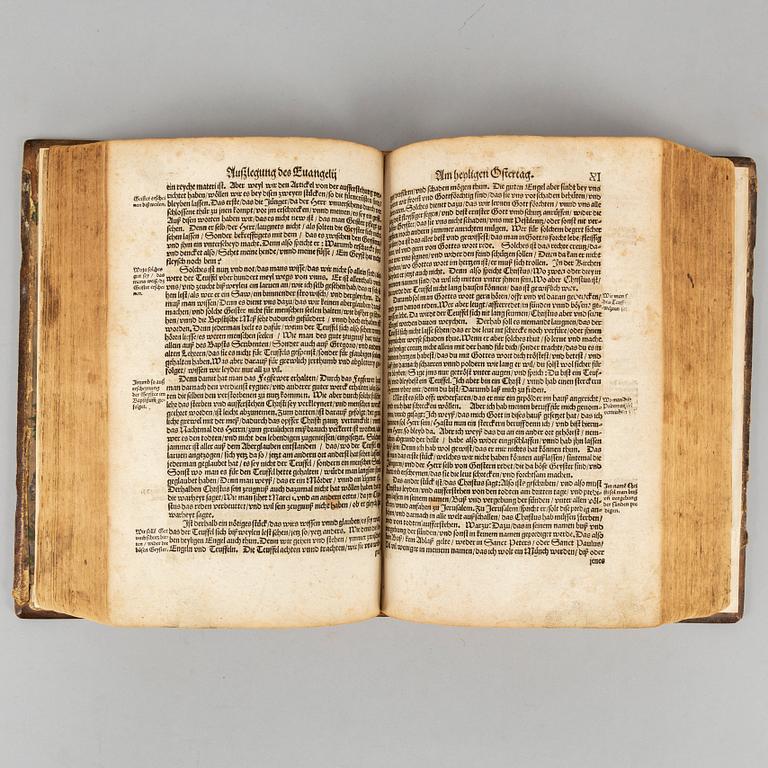 Martin Luther’s Haußpostil, 1553, with numerous coloured woodcuts.