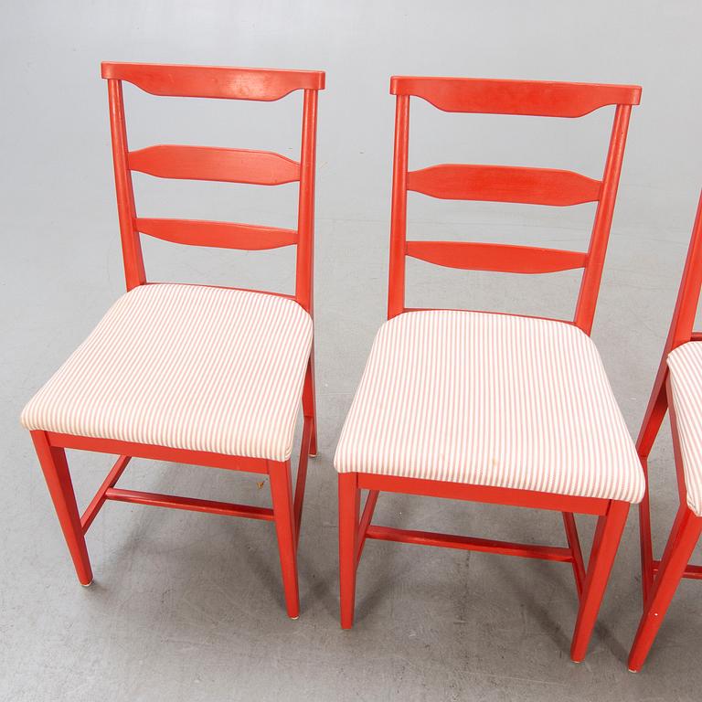 A set of four Carl Malmsten vapensmeden chairs later part of the 20th century.