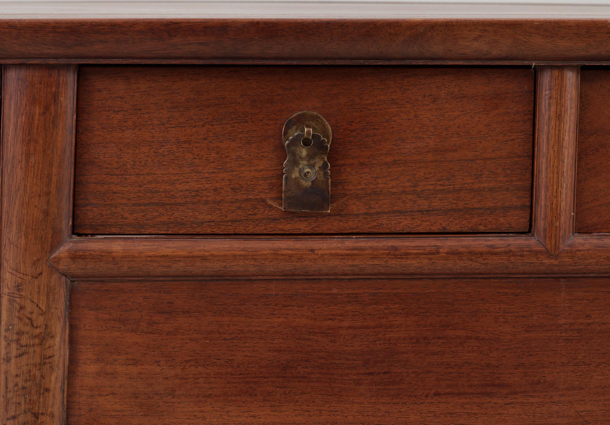 A hardwood two drawer coffer, Qing dynasty.