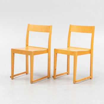 Sven Markelius, a set of six birch 'Orkesterstolen' chairs, mid 20th Century.