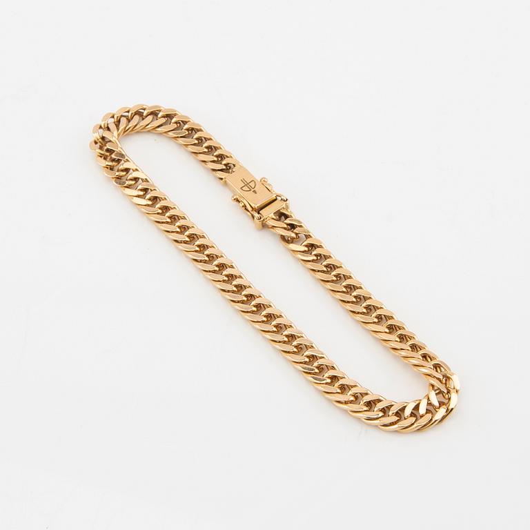 Bracelet curb chain 18K gold, Balestra Italy.