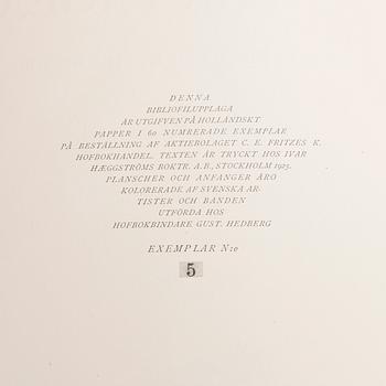 BOK, 3 vol, "Svenska fåglar", von Wright, M,W & F, Handkolorerade bibliofilutgåva, numerad nr 5, 1925.