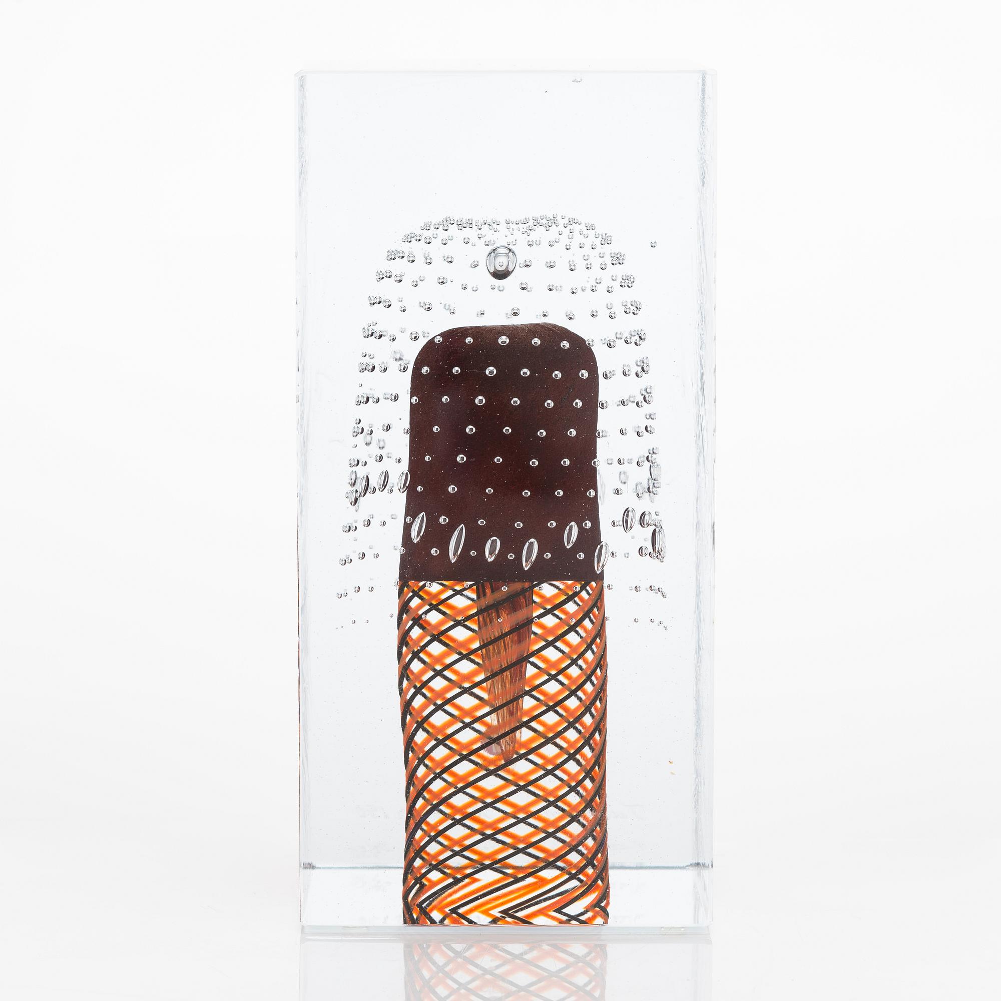 Oiva Toikka, juhlakuutio, signeerattu Tuonelan Joki, Kalevala 150 Oiva Toikka Nuutajärvi 24/50.