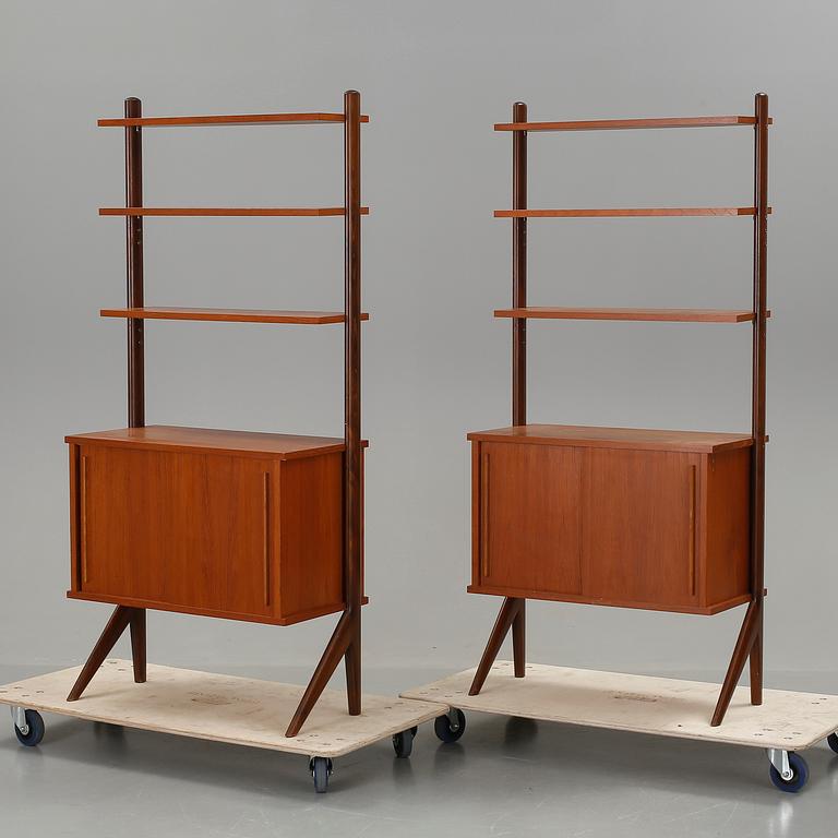 BOKHYLLOR, ett par, teak, 1950/60-tal.