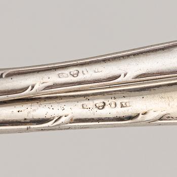 A 64-piece Swedish silver cutlery, mark of Gustaf Möllenborg, Stockholm, including 1899.