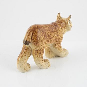 Lisa Larson, a stoneware figurine of a lynx, for Nordiska Kompaniet in cooperation with WWF, Gustavsberg.