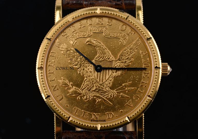 MIESTENRANNEKELLO, "Corum 10 Dollar Coin Watch" 22 ja 18K kultaa. ref. 5014756.