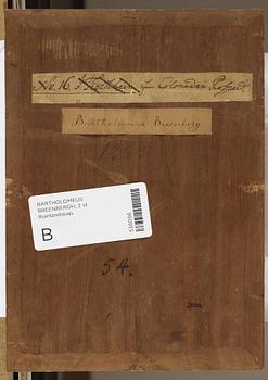 Bartholomeus Breenbergh Follower of, Lanscape with ruins and figures.