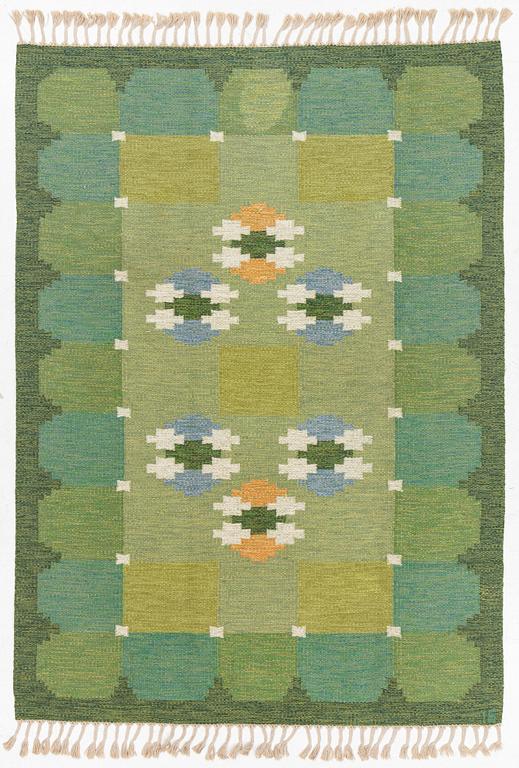 Ingegerd Silow, matta, "Siljan", rölakan, ca 230 x 170 cm, signerad IS.