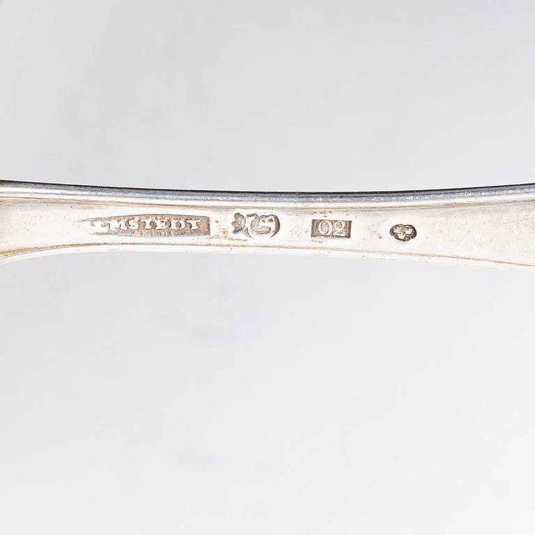 Four Swedish silver tablespoons, Gothenburg, 1796–1829.