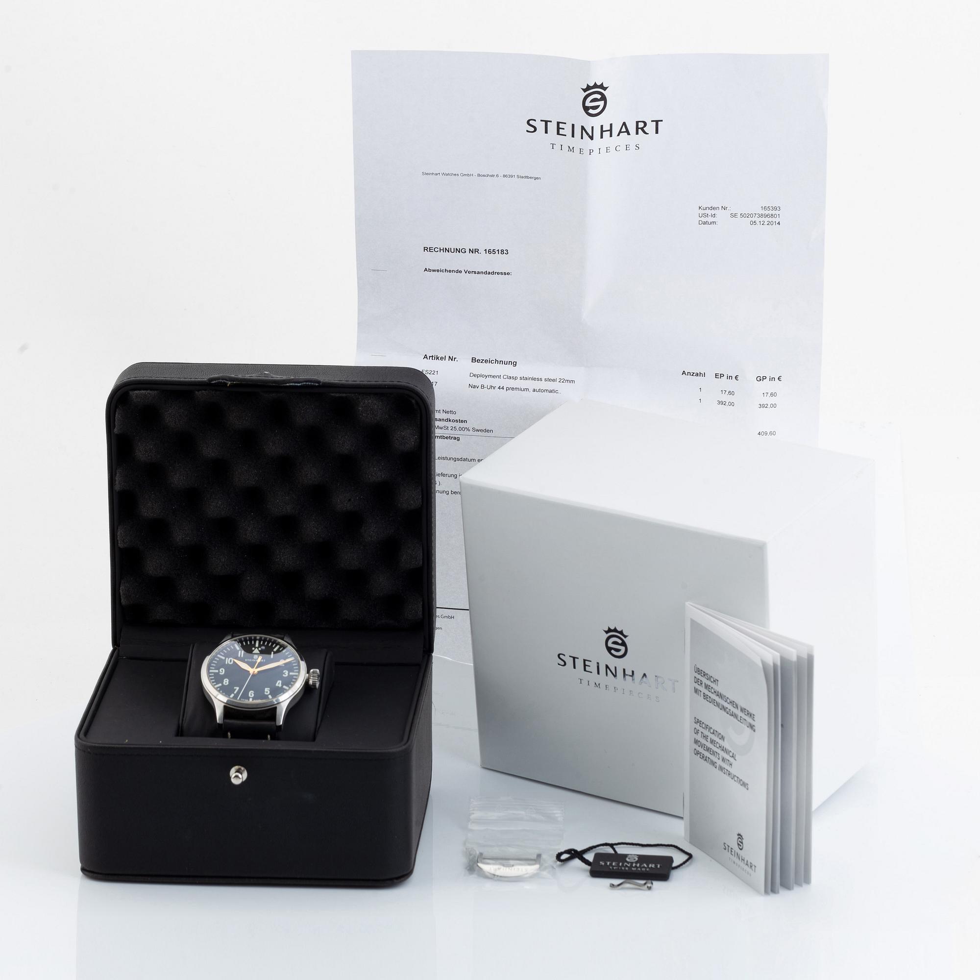 Steinhart, Nav B-Uhr 44 Premium, armbandsur, 44 mm.