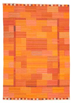 690. CARPET. "Fasad orange". Flat weave (rölakan). 253 x 175,5 cm. Signed AB MMF MR.