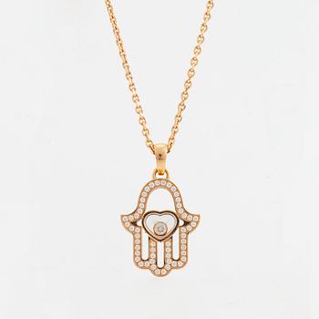 Chopard, Happy diamonds "Fatimas hand" 18K gold and brilliant cut diamond necklace.