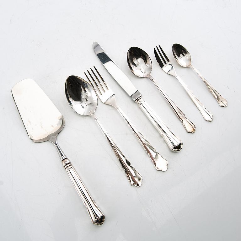 Cutlery approx 42 dlr "Chippendale" silver Eja 2002.