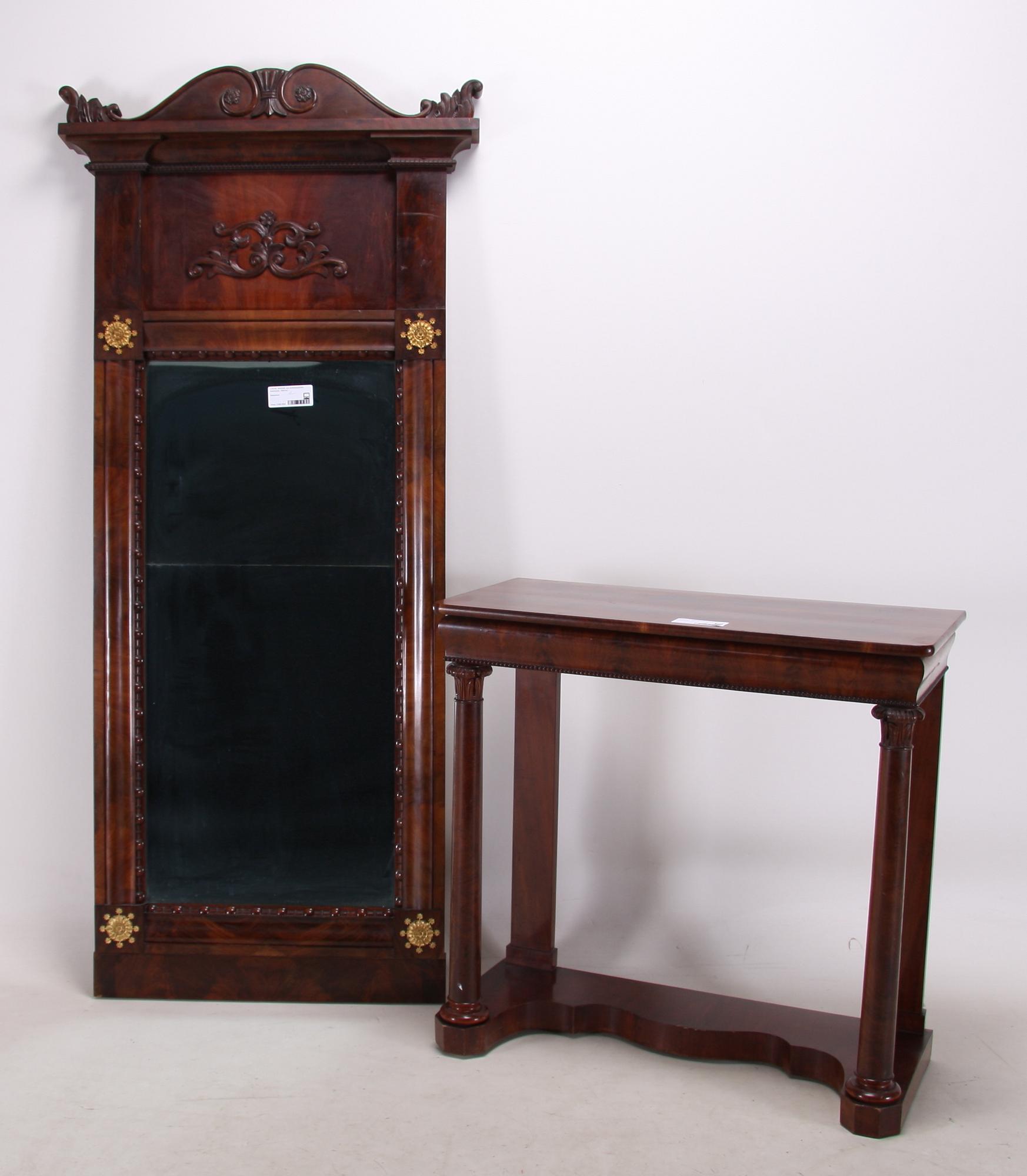 SPEGEL och KONSOLBORD, senempire, 1800-tal.