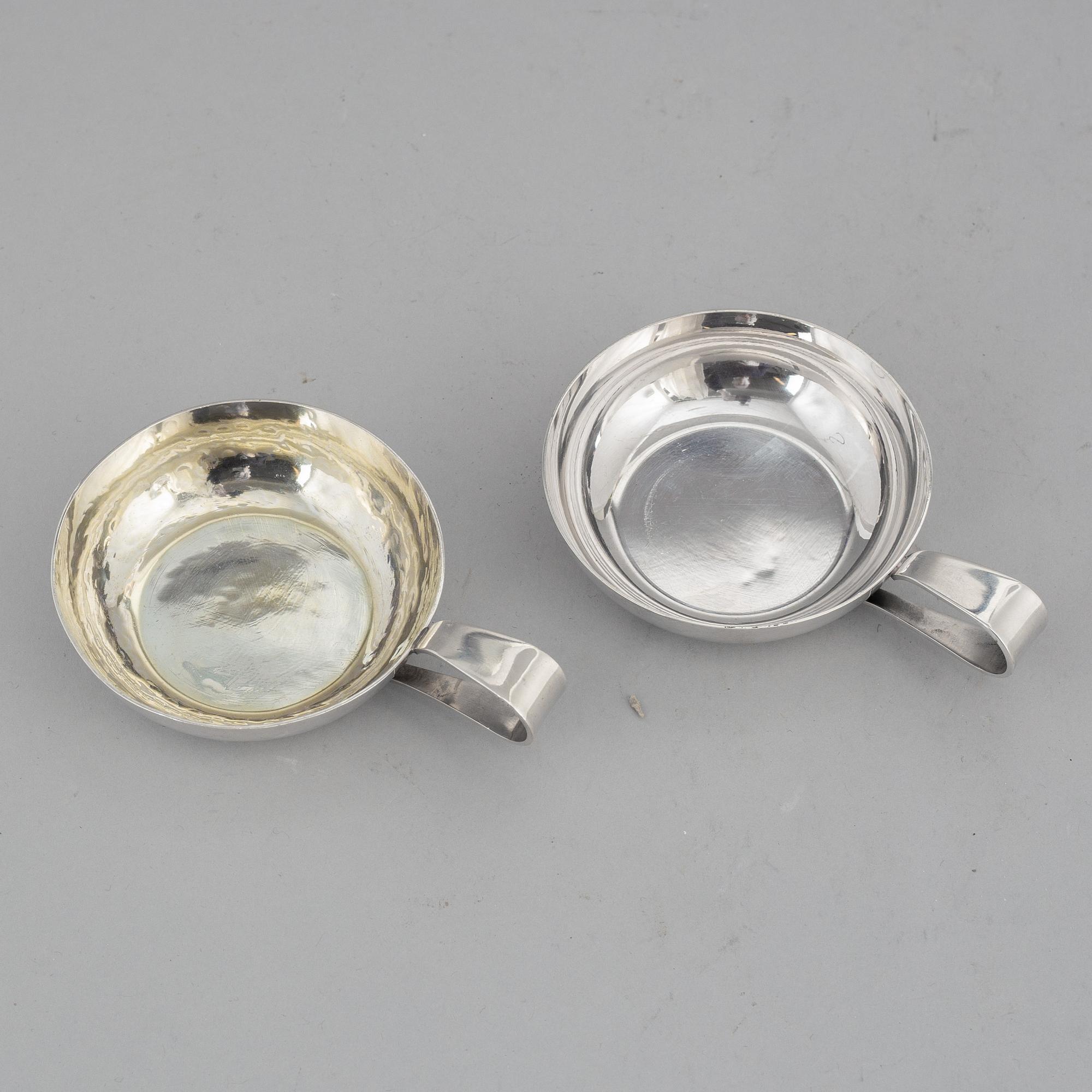 ATELIER BORGILA, two sterling silver taste du vins, Stockholm 1967.