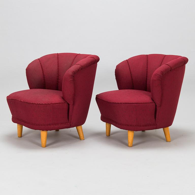 A 1950s pair of armchairs, "Elisabeth", for Asko Finland.