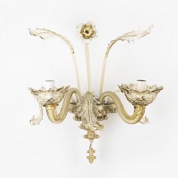 Vägglampetter, 5 st, Venetiansk stil, 1900-talets mitt.